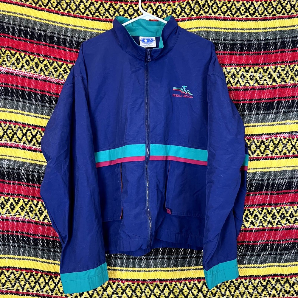 vintage y2k pebble beach golf links windbreaker jacket size XL